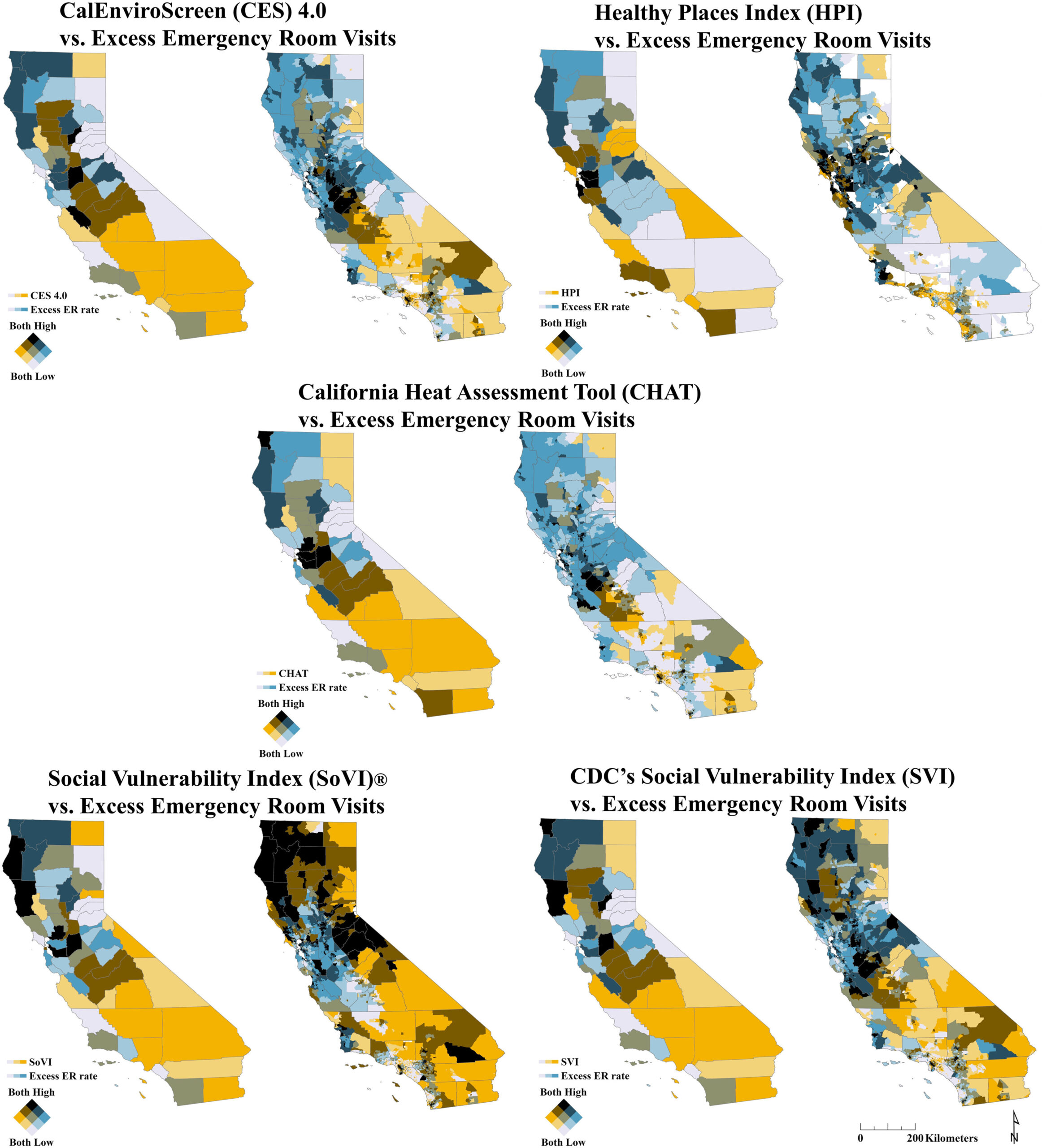 Do social vulnerability indices correlate with extreme heat health outcomes?