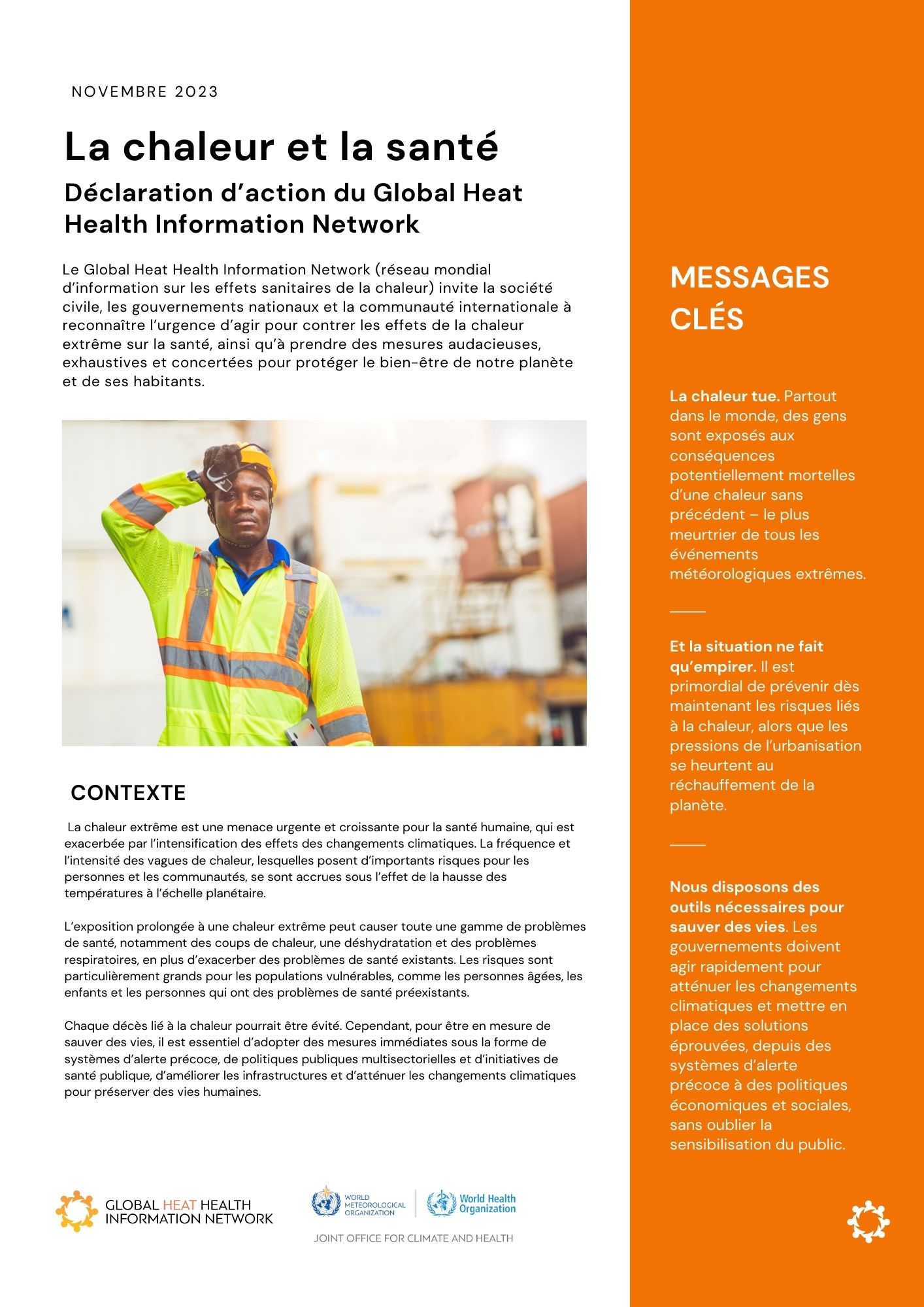 Déclaration d’action du Global Heat Health Information Network