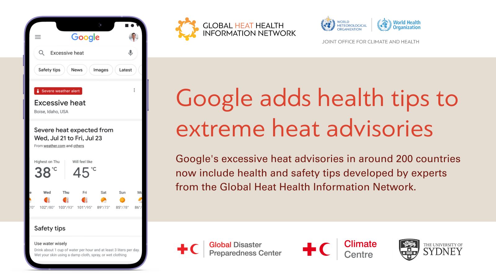 Google adds health tips to extreme heat advisories