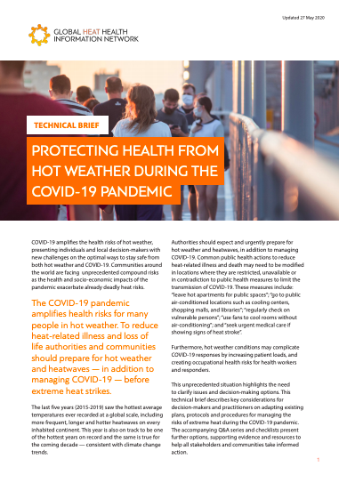 Protecting Health from Hot Weather during the COVID-19 Pandemic