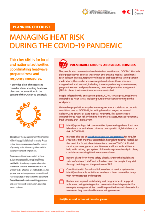 Managing heat risk during the COVID-19 pandemic