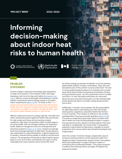 Informing decision-making about indoor heat risks to human health