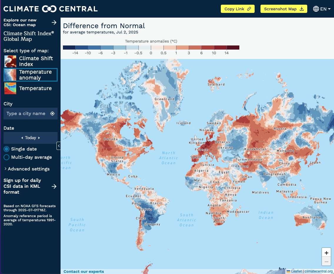 Climate Shift Index® Global Map