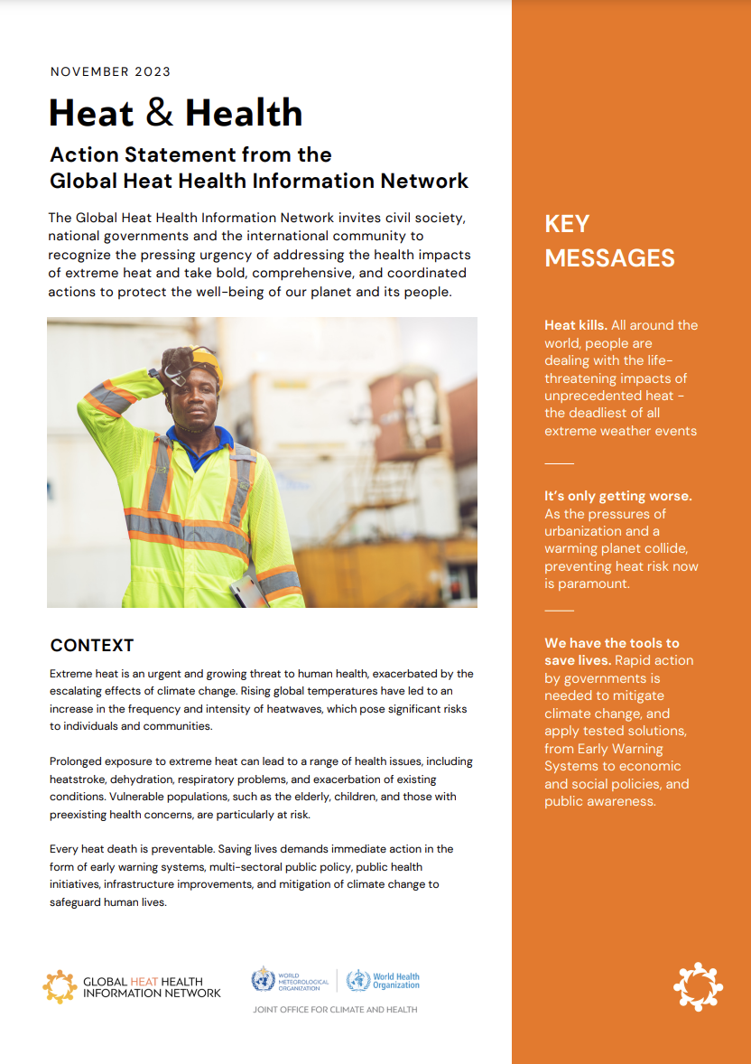 Heat and Health: Action Statement from the Global Heat Health Information Network