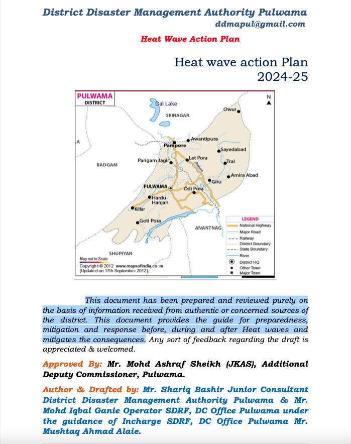 Pulwama Heat Wave Action Plan 2024-2025 - India