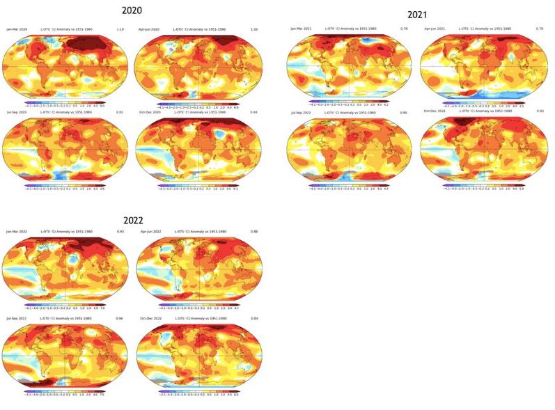 seasonal temperature anomalies. Processed after Lenssen, 2019:  doi:10.1029/2018JD029522.” Sourced 25/01/2023 from Data.GISS: Surface Temperature Analysis: References (nasa.gov)