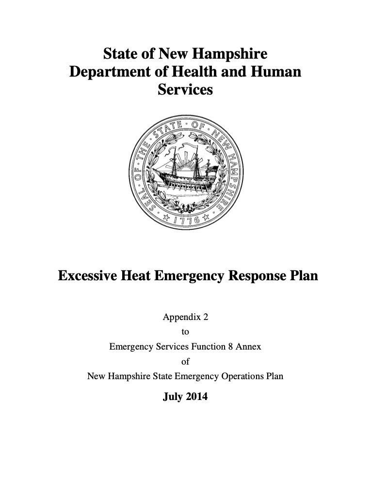 New Hampshire Excessive Heat Emergency Response Plan